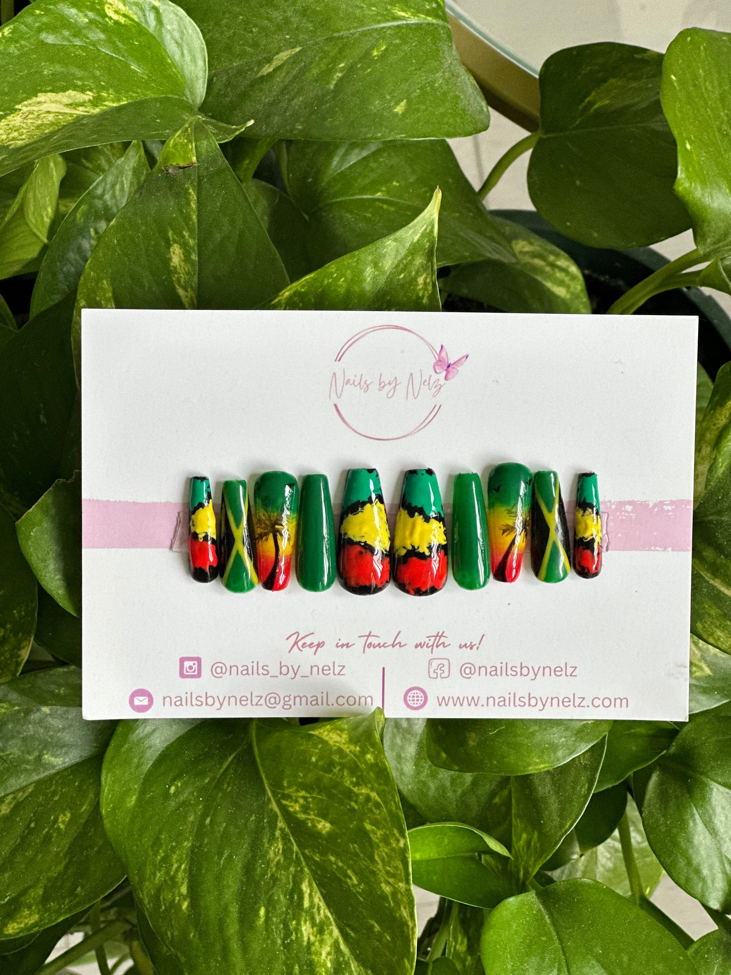 Jamaica Vibe Luxury Press-On Nails 🌴