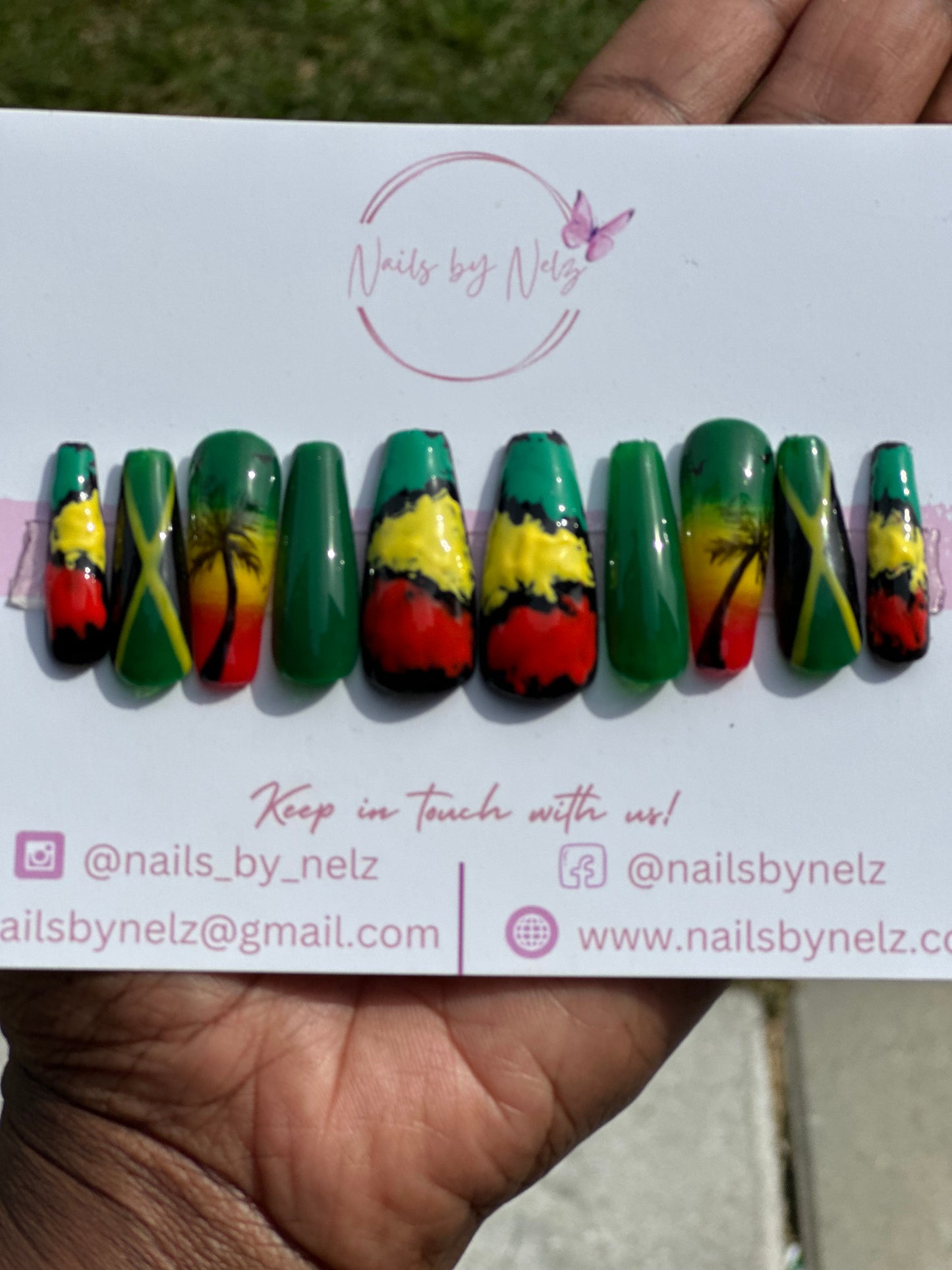 Jamaica Vibe Luxury Press-On Nails 🌴